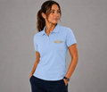 POLO FEMME  MANCHE COURTE K242 BRODE COTE COEUR CIEL FLIGHT LEVEL