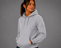 SWEAT SHIRT CAPUCHE FEMME K473  GRIS CHINE    BRODEE FLIGHT LEVEL