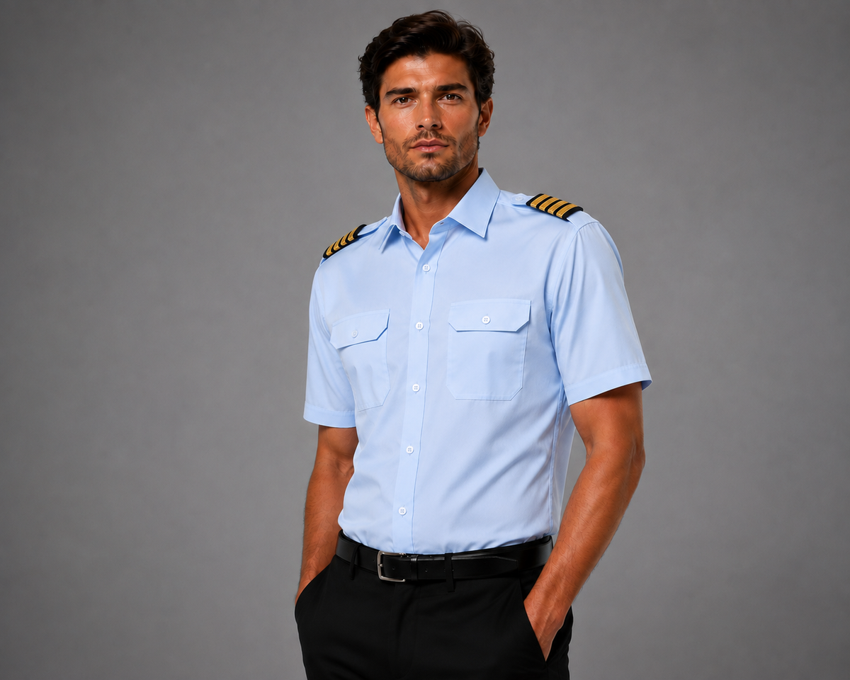 CHEMISE HOMME  CIEL MANCHE COURTE K503