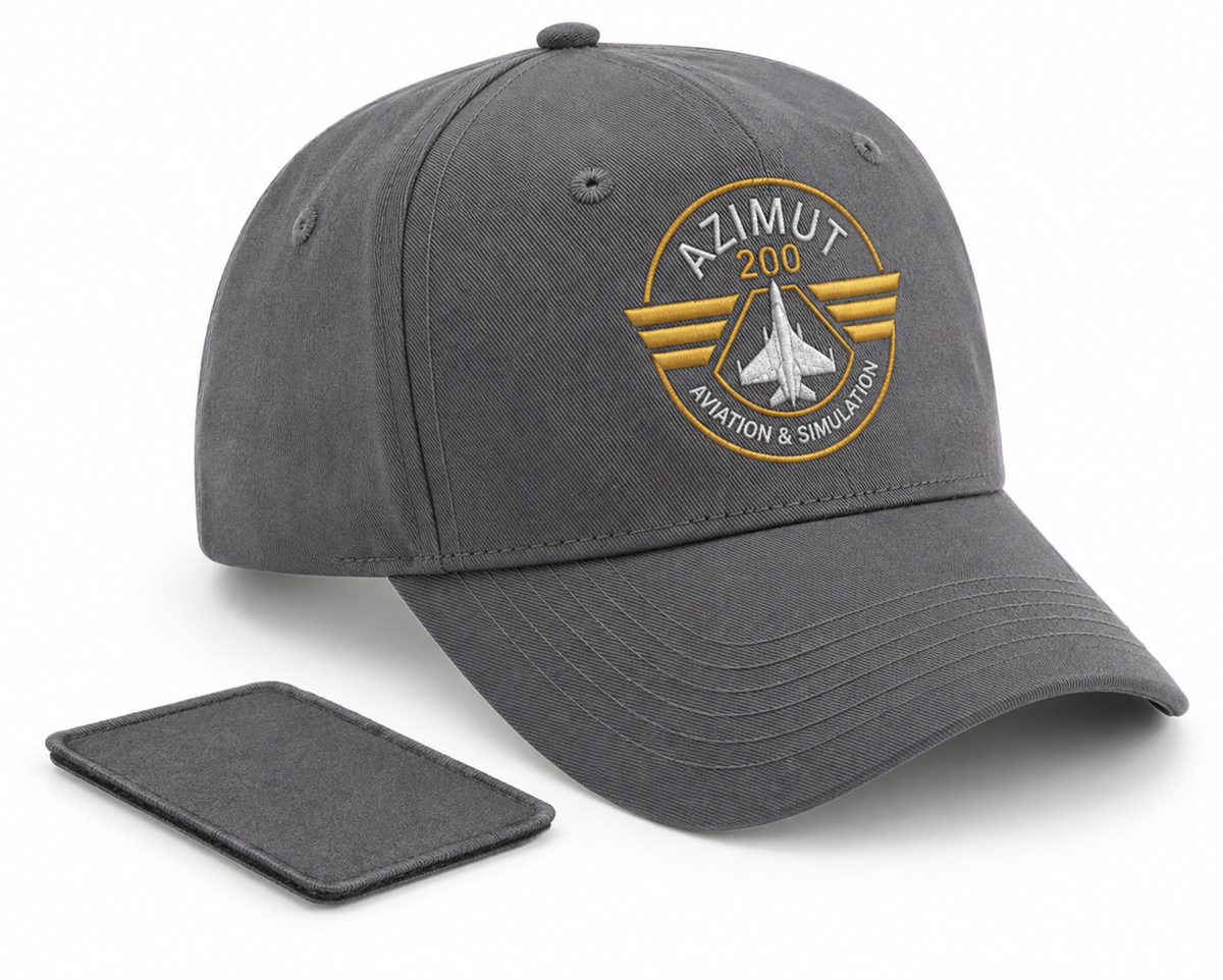 CASQUETTE B 638 ANTHRACITE  AVEC PATCH  AMOVILBLE BRODEE AZIMUT 200
