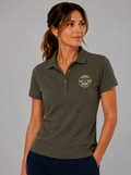 POLO FEMME  MANCHE COURTE K242 BRODE COTE COEUR KAKI AZIMUT 200