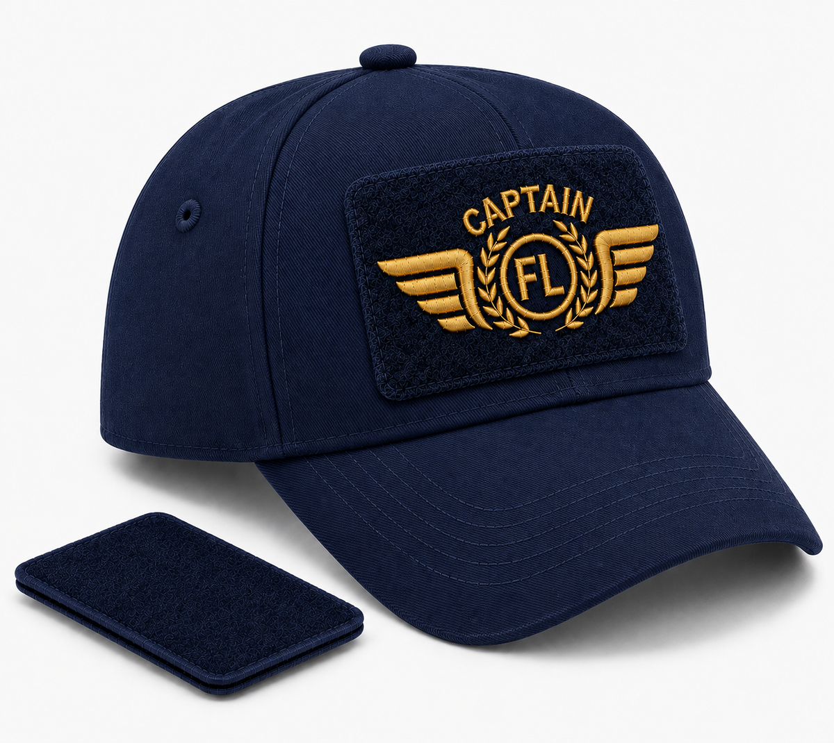 CASQUETTE B638 AVEC PATCH AMOVIBLE MARINE BRODEE FLIGHT LEVEL