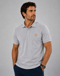 POLO HOMME MANCHE COURTE K241 BRODE COTE COEUR GRIS CHINE FL737