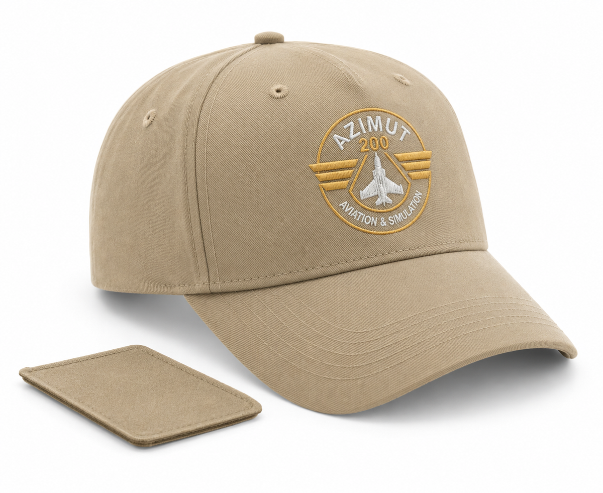 CASQUETTE B 638  BEIGE AVEC PATCH  AMOVILBLE BRODEE AZIMUT 200