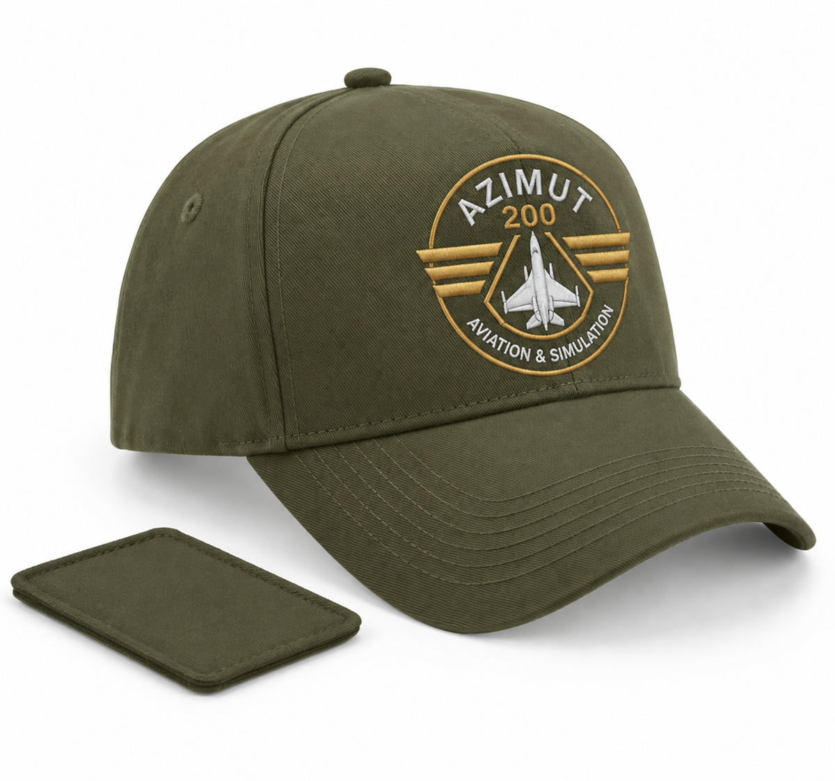 CASQUETTE B 638 KAKI  AVEC PATCH  AMOVILBLE BRODEE AZIMUT 200