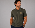 POLO HOMME MANCHE COURTE K241 BRODE AZIMUT COTE COEUR KAKI